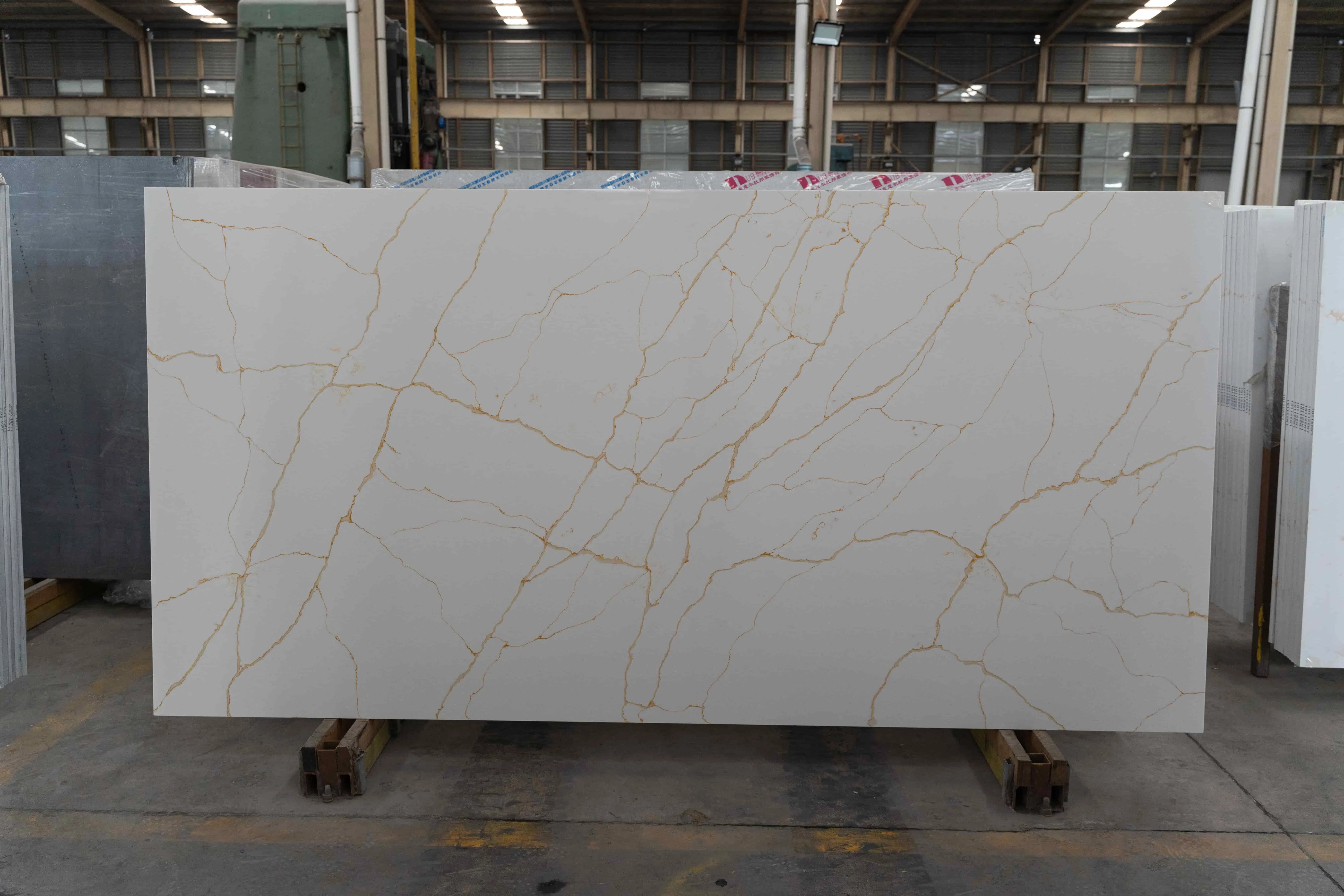 Horizon Good Quality Calacatta Cacarra Particle Slab Fob China