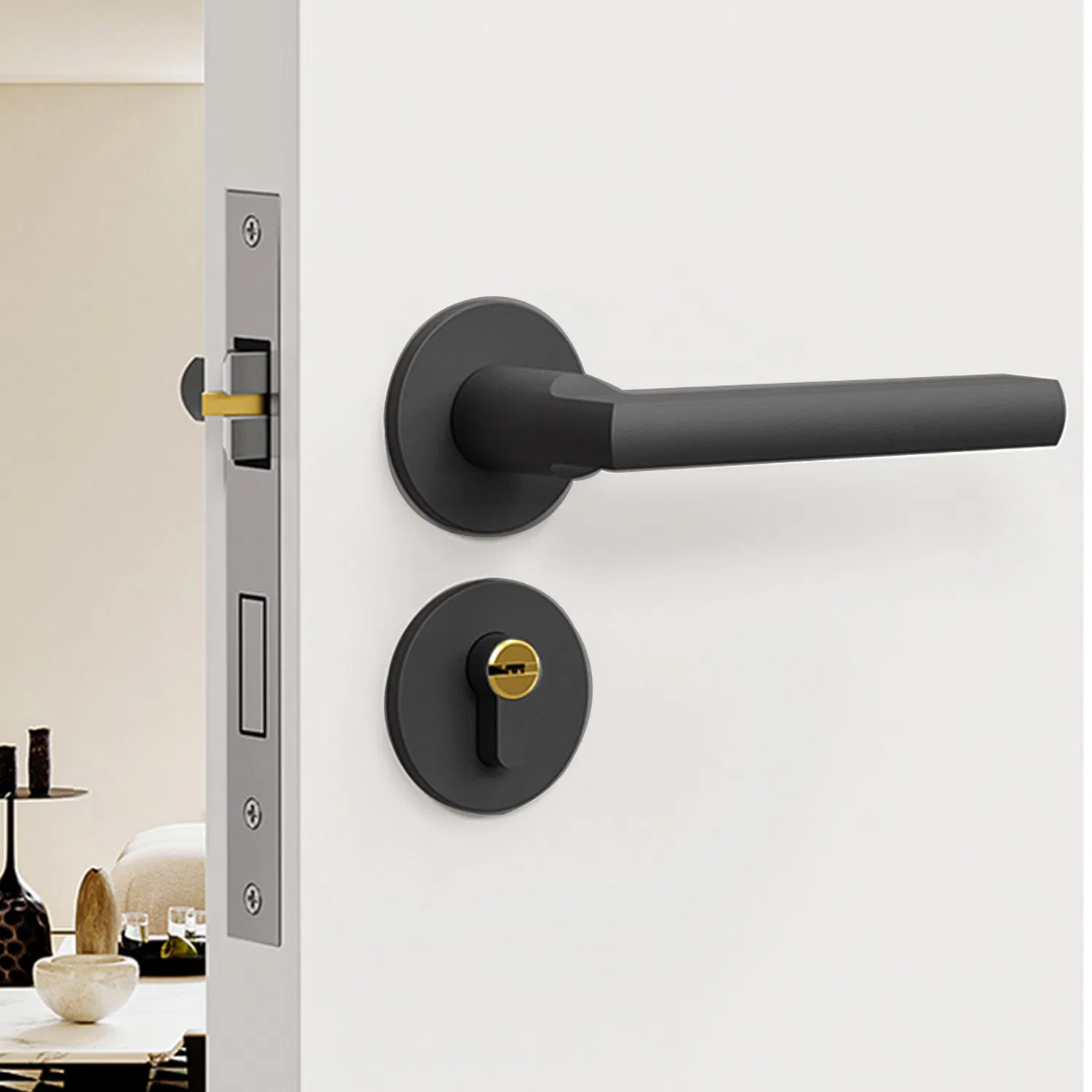 Hot Sale Modern Door Lock Door Furniture Hardware Lock Handle Sliding Wooden Door Interior Door Lock
