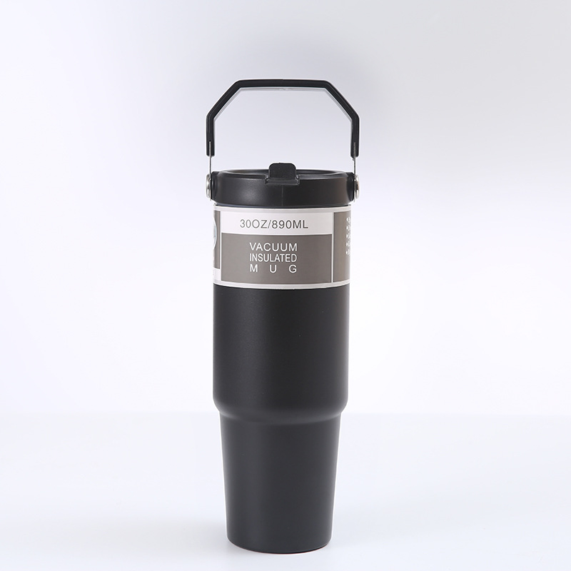 Термос вакуумный с ручкой, 30 oz, сталь