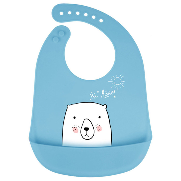 Waterproof Reusable Colorful Custom Logo Soft Silicone Baby Bib