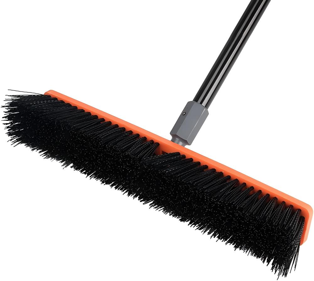 18inch Outdoor Dust Broom Extra Long Handle Outdoor Plastic Broom- Garden Broom Outdoor with Long Handle Sweeper Broom