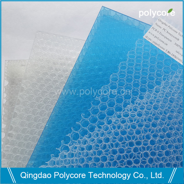 Transparent PC Honeycomb Core in Building Glass to Save Energy