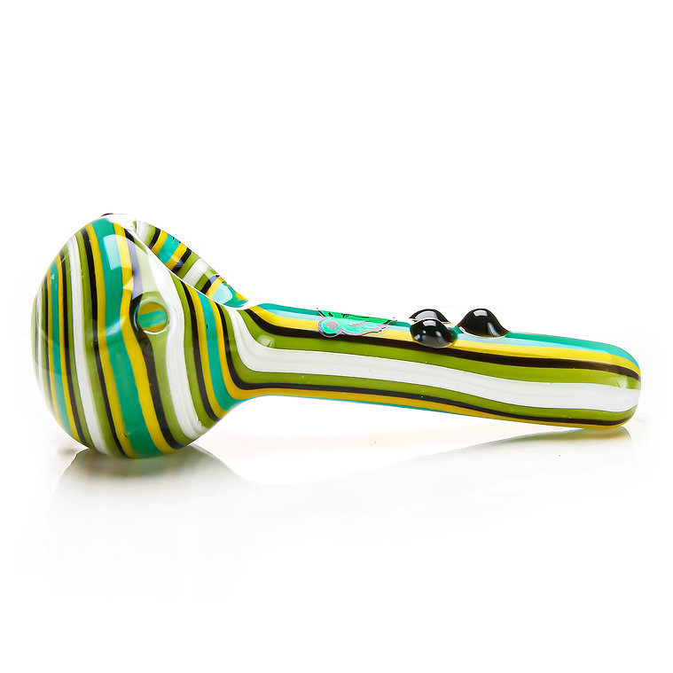Tri DOT Wag Spoon Dry Glass Hand Pipe Glass Smoking Pipe