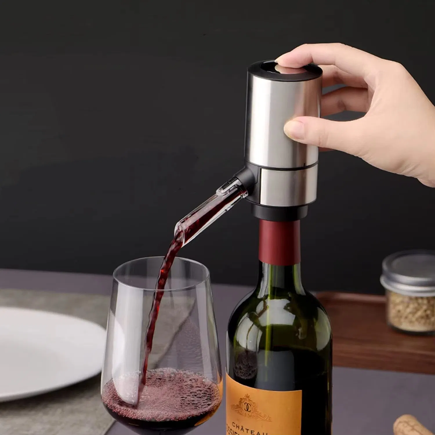 Custom Logo Color Size Portable Decanting Solution Electric Wine Aerator Pourer for Beaulieu Vineyards Beaux Freres Beckmen