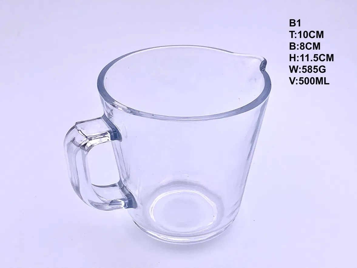 Стеклянный мерный стакан для кухни с ручкой