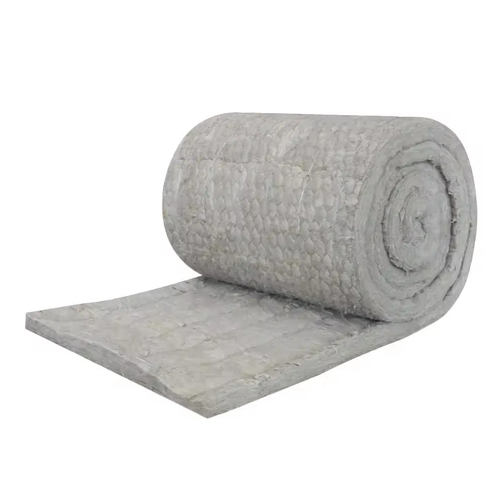 Wire-Meshed Rockwool Thermal Insulation Blanket/Roll for LNG Pipeline, Factory