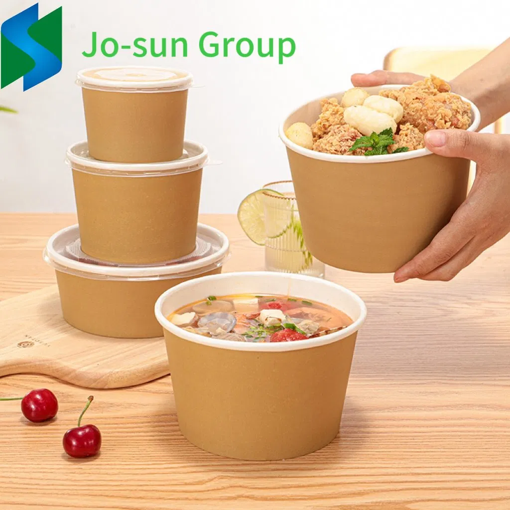 2024 Best-Selling White or Brown Kraft Paper Customized Bowl with Lid