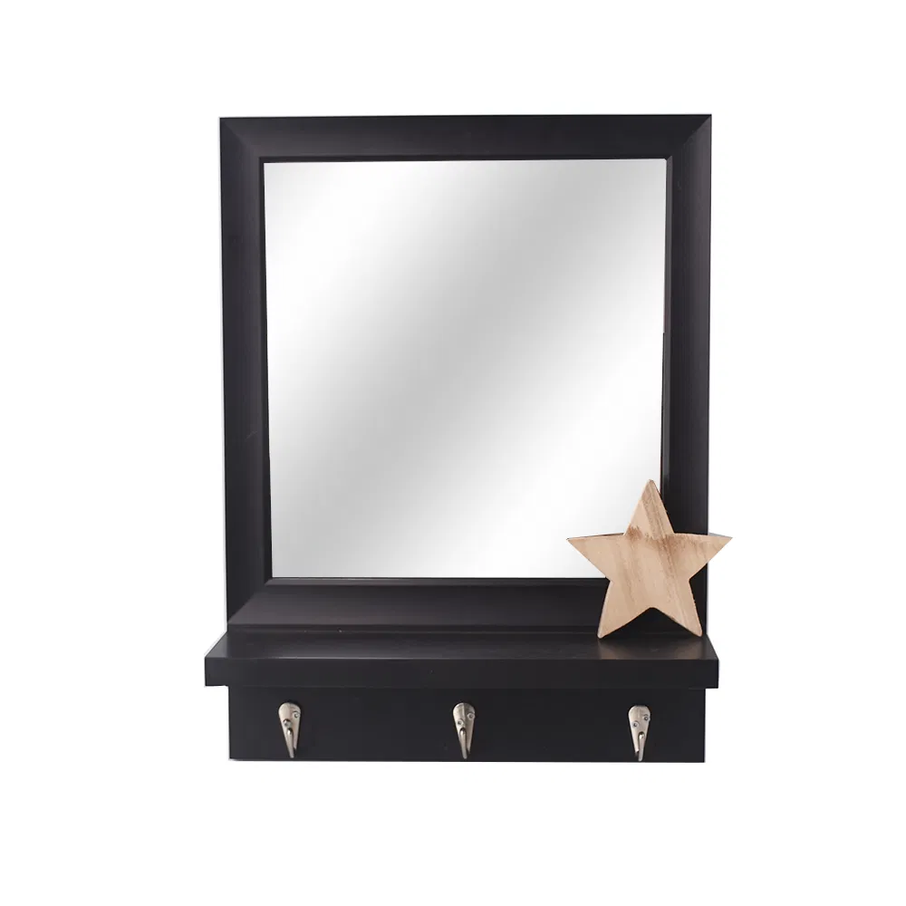 Best Quality Wooden Mirror with Hook for Home Decoration