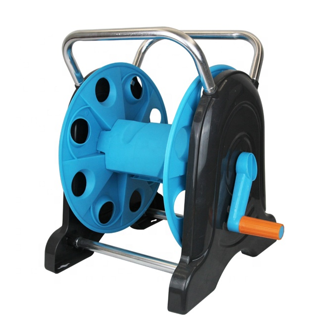 Small Portable Hand Crank Lay Flat Home Garden Irrigation Water Hose Reel