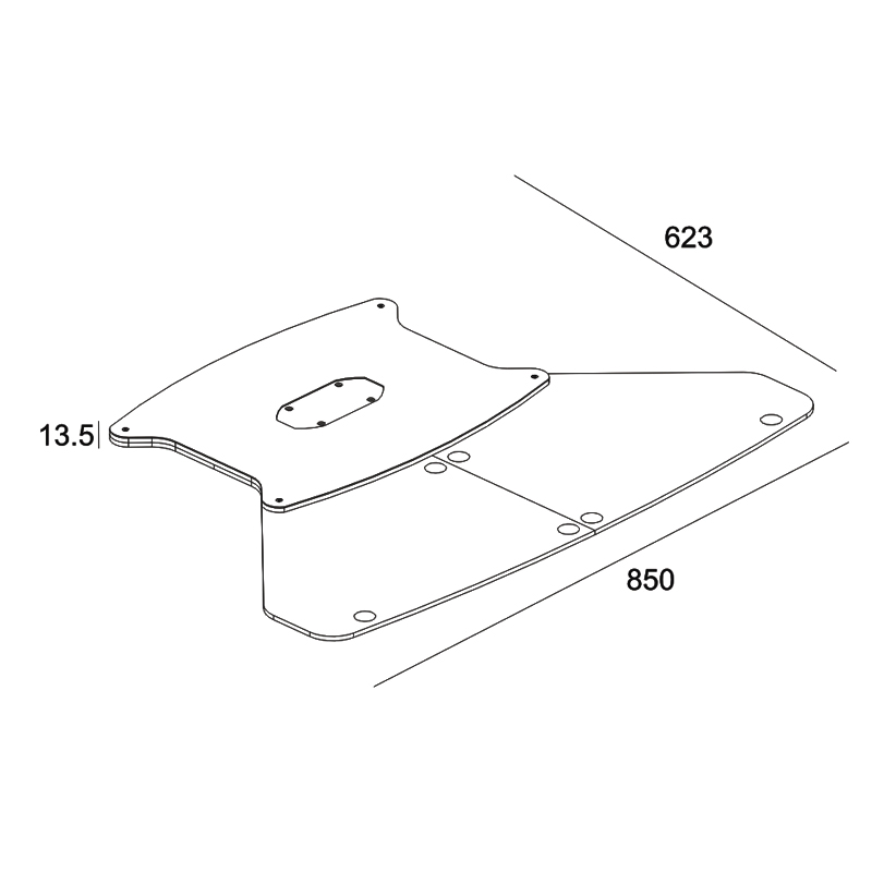Metal TV Stand Floor Base Plate Replacement Kit 33.46*24.5*0.5 Inch