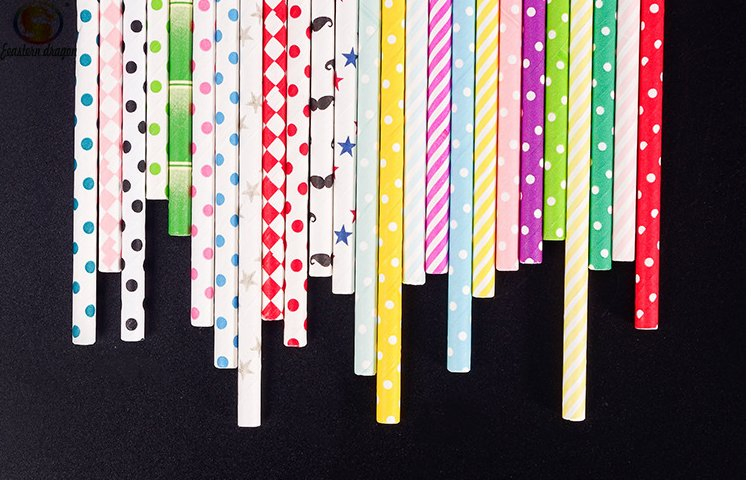 6*197mm Biodegradable Disposable Wrapped Paper Straws