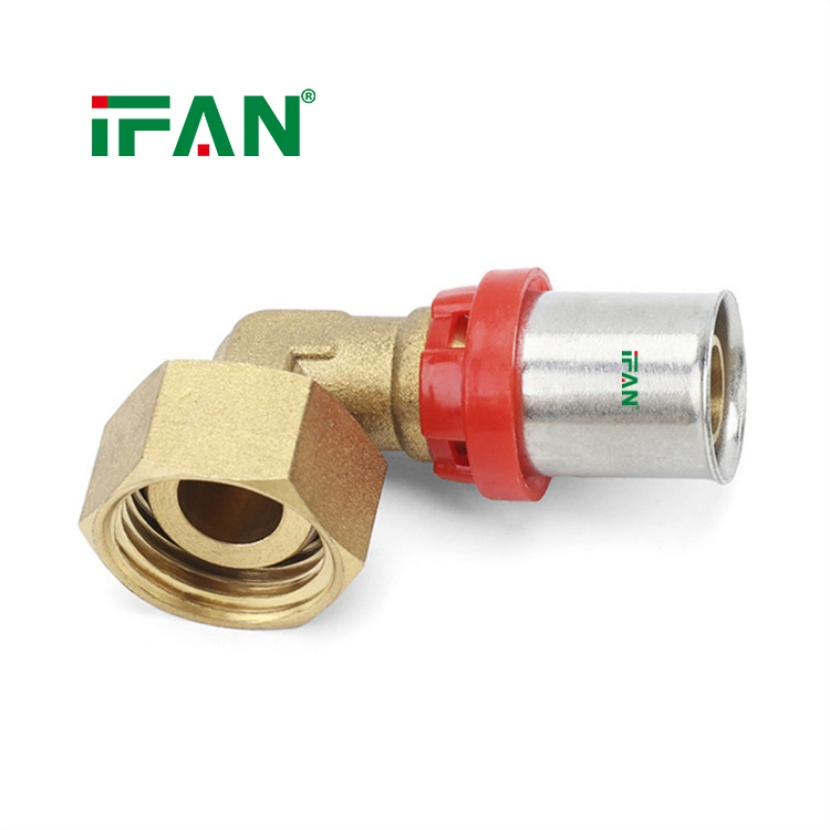Ifan Food Grade Brass Pex Fittings 16-32mm Female Thread Elbow Pex Pipe Fittings Pex Press Fittings