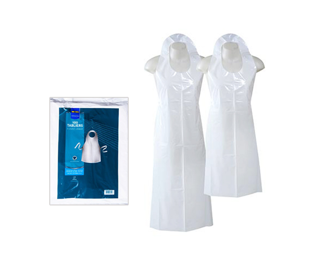 Custom Logo Disposable Waterproof Oilproof Plastic Aprons for Kitchen Restaurant