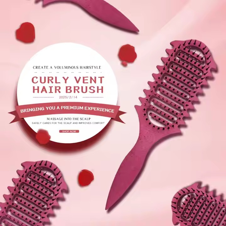 Custom OEM Curly Hair Vent Brush for Effortless Detangling