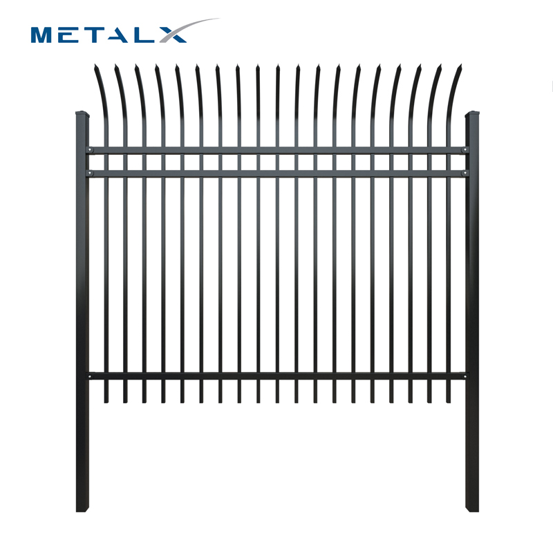 Residential Powder Coated Wrought Iron Steel Fence Panels Metal Garrison Fencing
