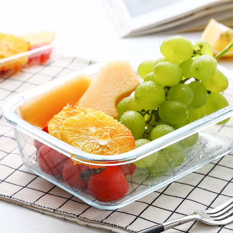 Borosilicate Glass Food Storage Containers Lunch Box with Bamboo Lid