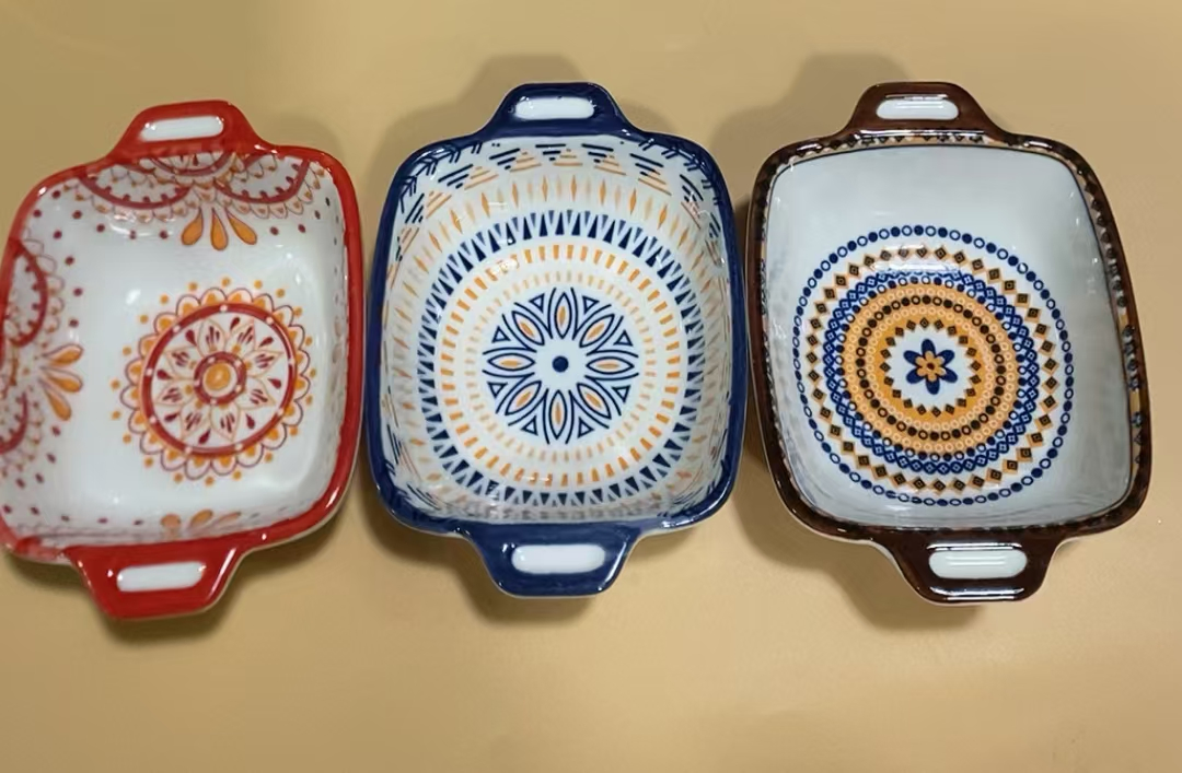 4"Soup Bowl Plate Saucer Various Shape Pad Printing Ceramic Porcelain Tableware
