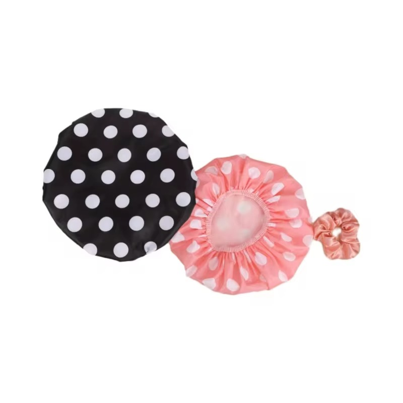 Promotional High Quality Waterproof Double Layers Large Durable Shower Caps