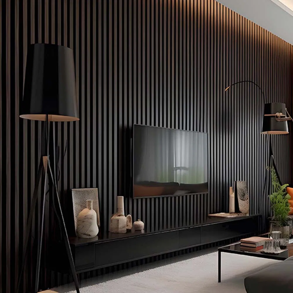Acoustic Foam Board Panels Soundproof Polyester Acoustic Slat Vaneer Wall Decor Panels