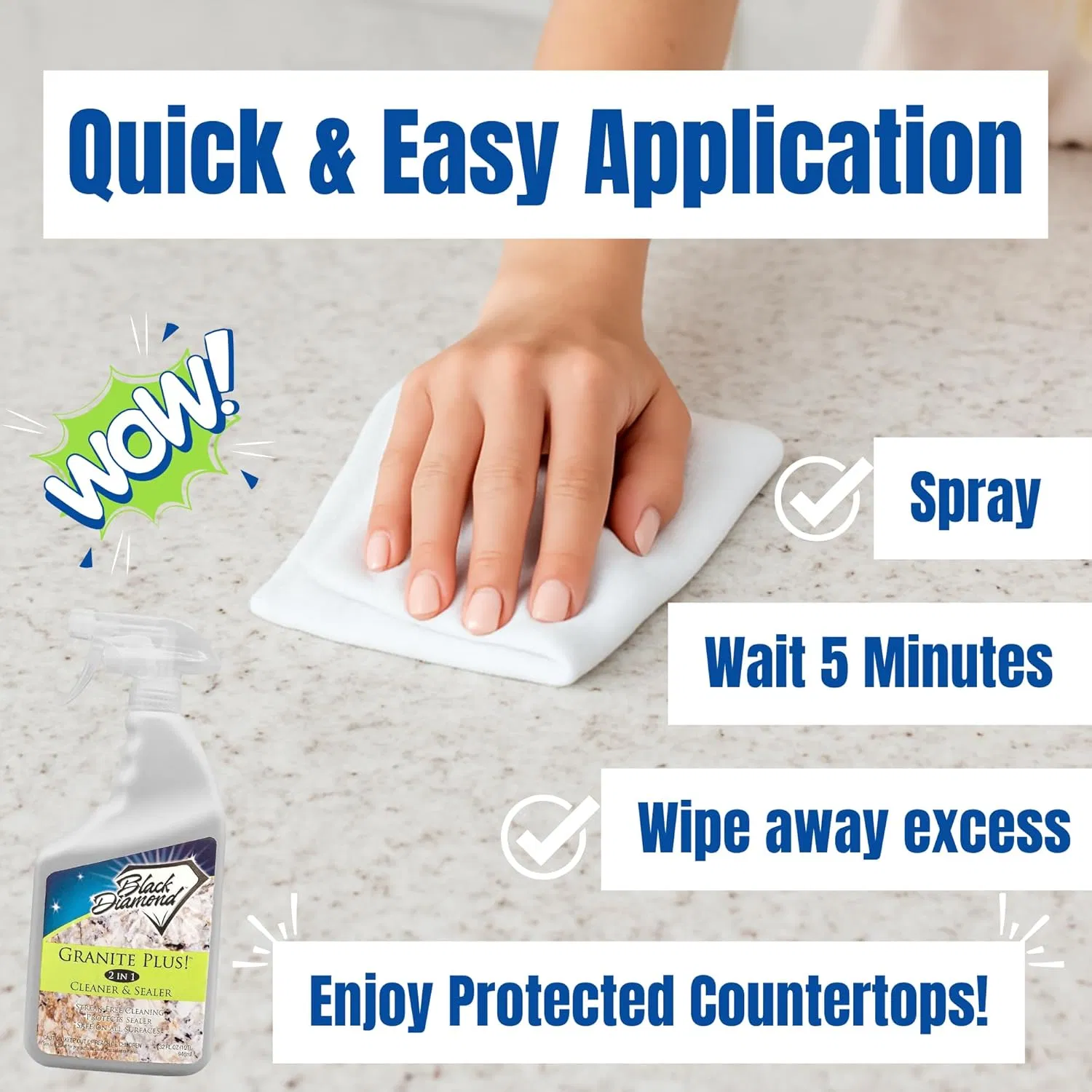 Water Based Stone Care for Granite Marble Travertine Limestone Cleaner & Sealer Spray