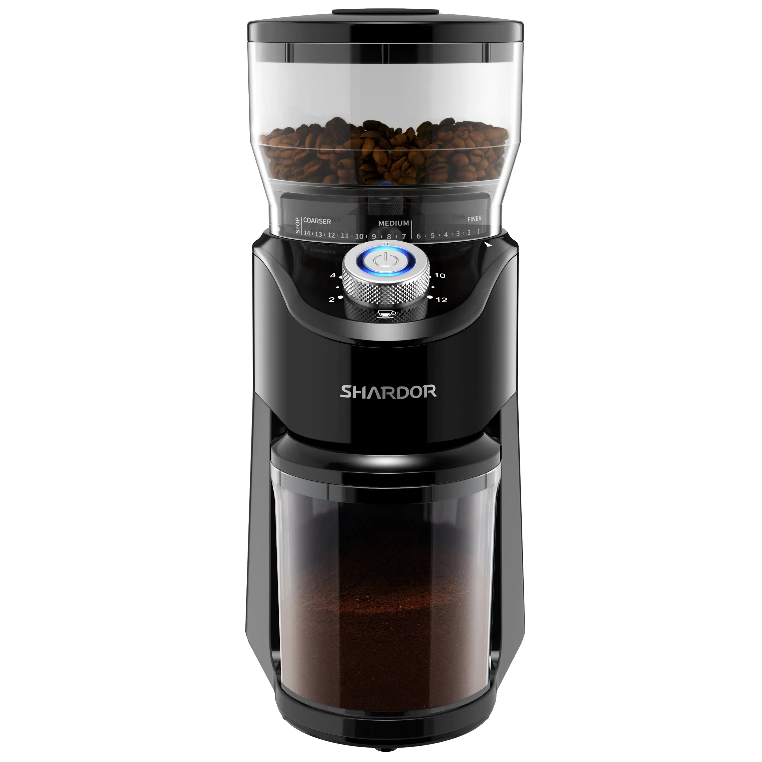 French Press Drip Coffee Espresso Automatic Grinder 8.8oz Capacity Coffee Burr Coffee Grinder