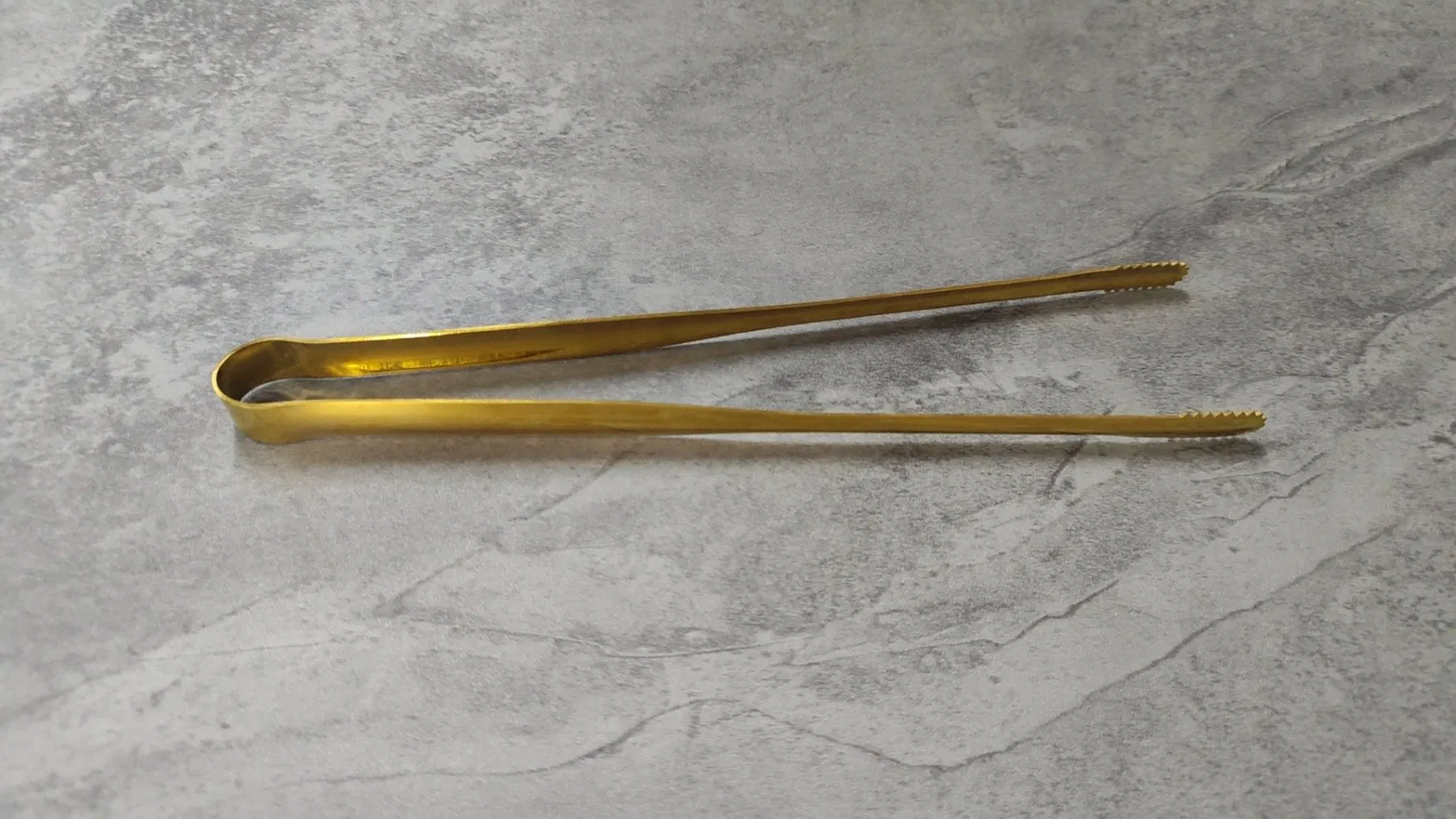 Asia Japanese Korean Barbecue Bulgogi Meat Serving Medium Clip 304 Stainless Steel Gold Shiny Clip