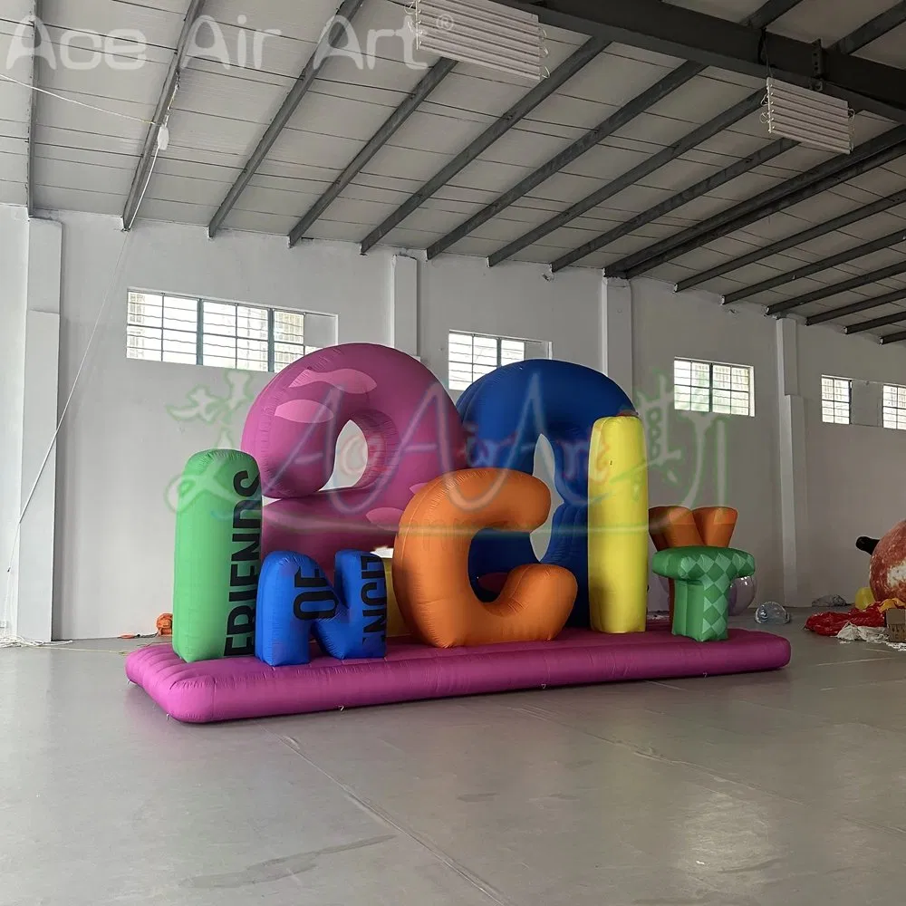 Giant Inflatable Figures Letters with LED Light Alphabet Logo Banner for Anniversary Event Advertise