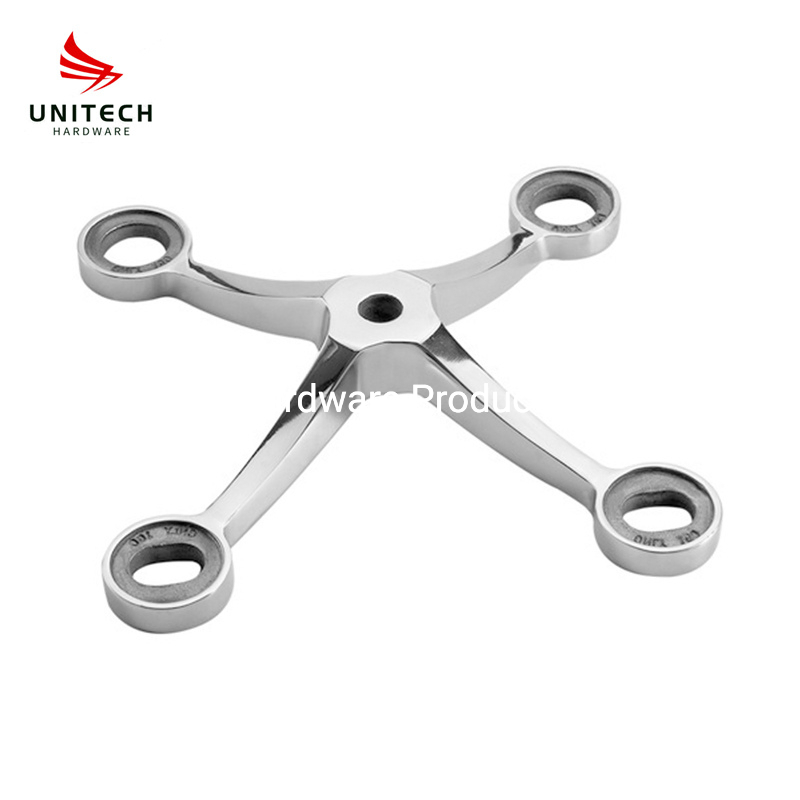 Heavy Duty Stainless Steel 316/2205 4 Ways Glass Connector Spider