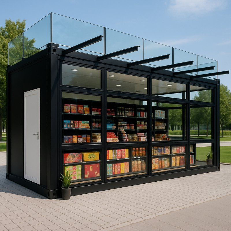 Prefabricated Portable Mobile Flat Pack Container Coffee Shop Bar