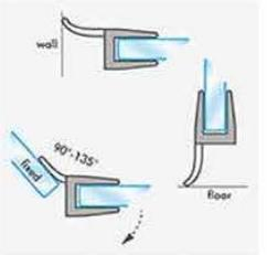 Curved Bath Shower Screen Plastic Seal for 6-12mm Glass Door Enclosure