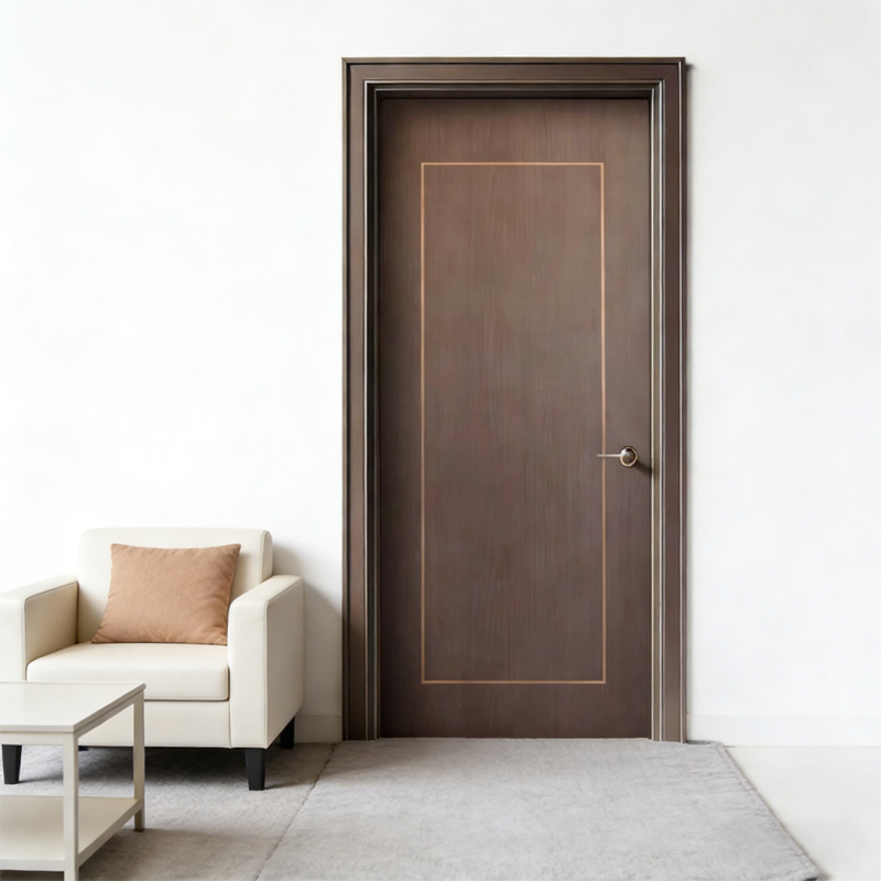 WPC Strip Structure Pressed Door - Anti-Bug, Waterproof PVC Edge for Interior Use