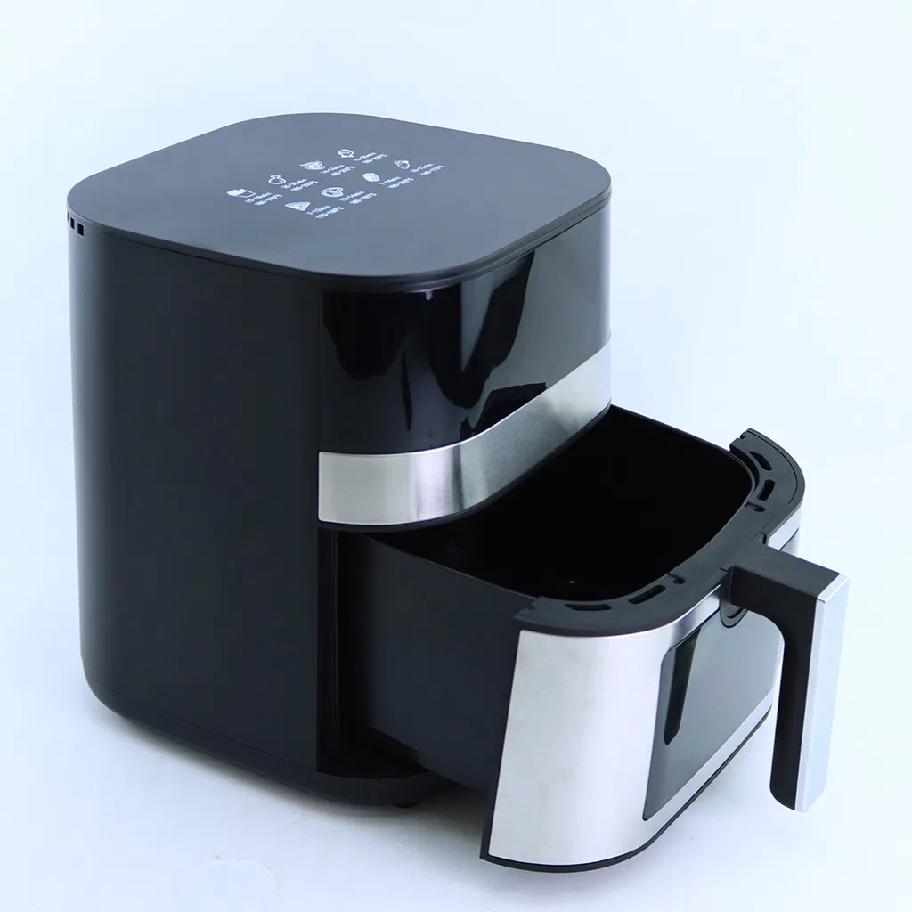 Cy-5004-Ew 8.0L Stainless Steel Air Fryer Oven Large Capacity Modern Square Touch Screen LCD Display for Household Outdoor Cook