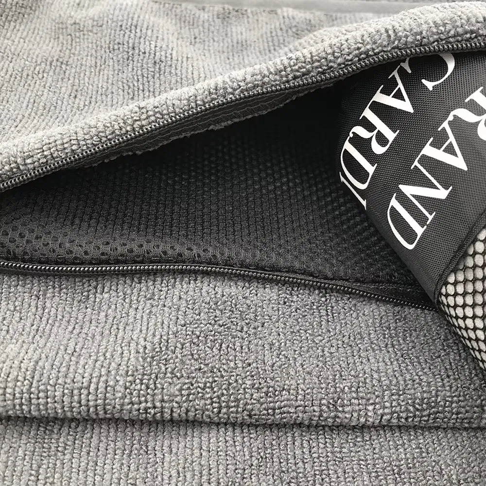 Microfiber Cotton Sport Custom Logo Cheap Magnet Workout Towel with Zip Pocket