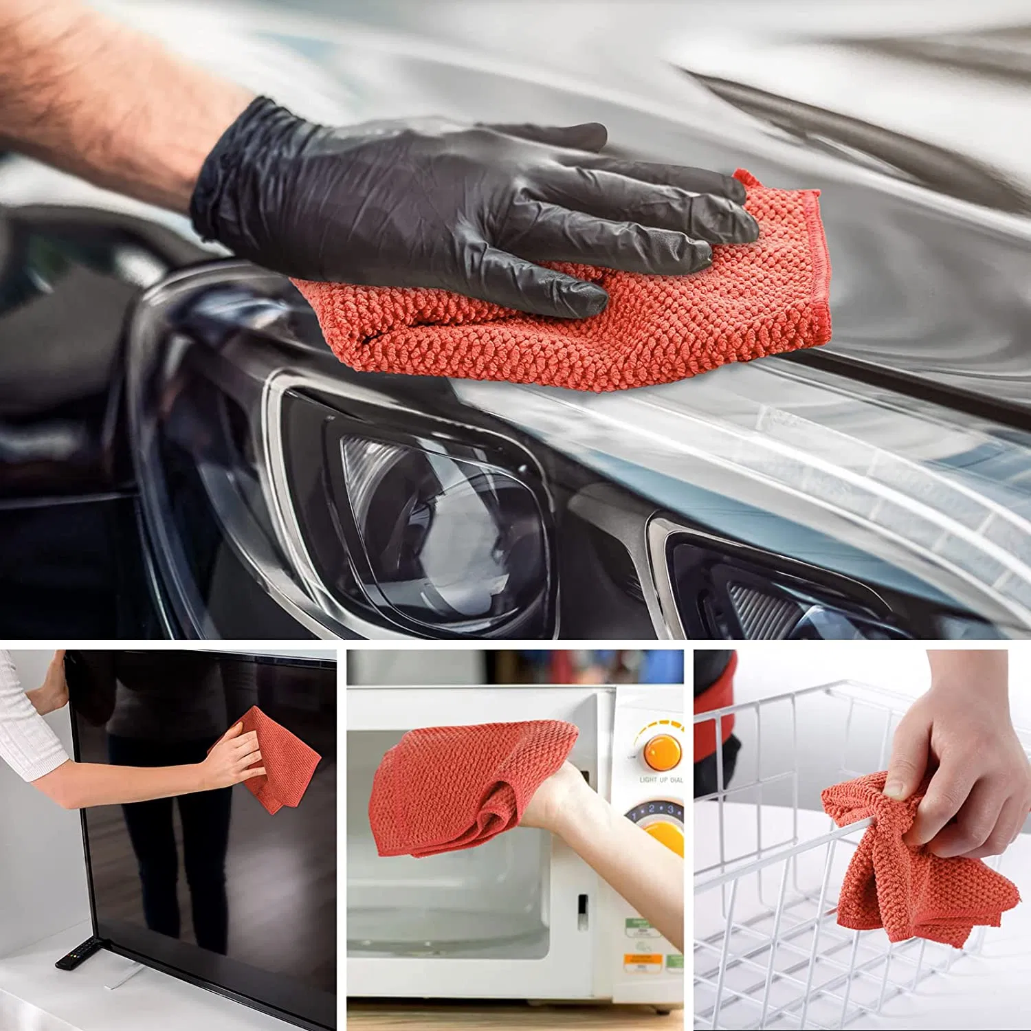 40X40cm 300 350GSM Kitchen Cleaning Wiping Cloth Rags Microfibre Towels