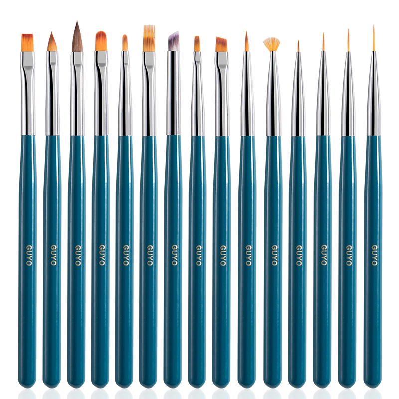 Customizable Logo Guyo Wooden Nylon Nail Beauty Brush Set