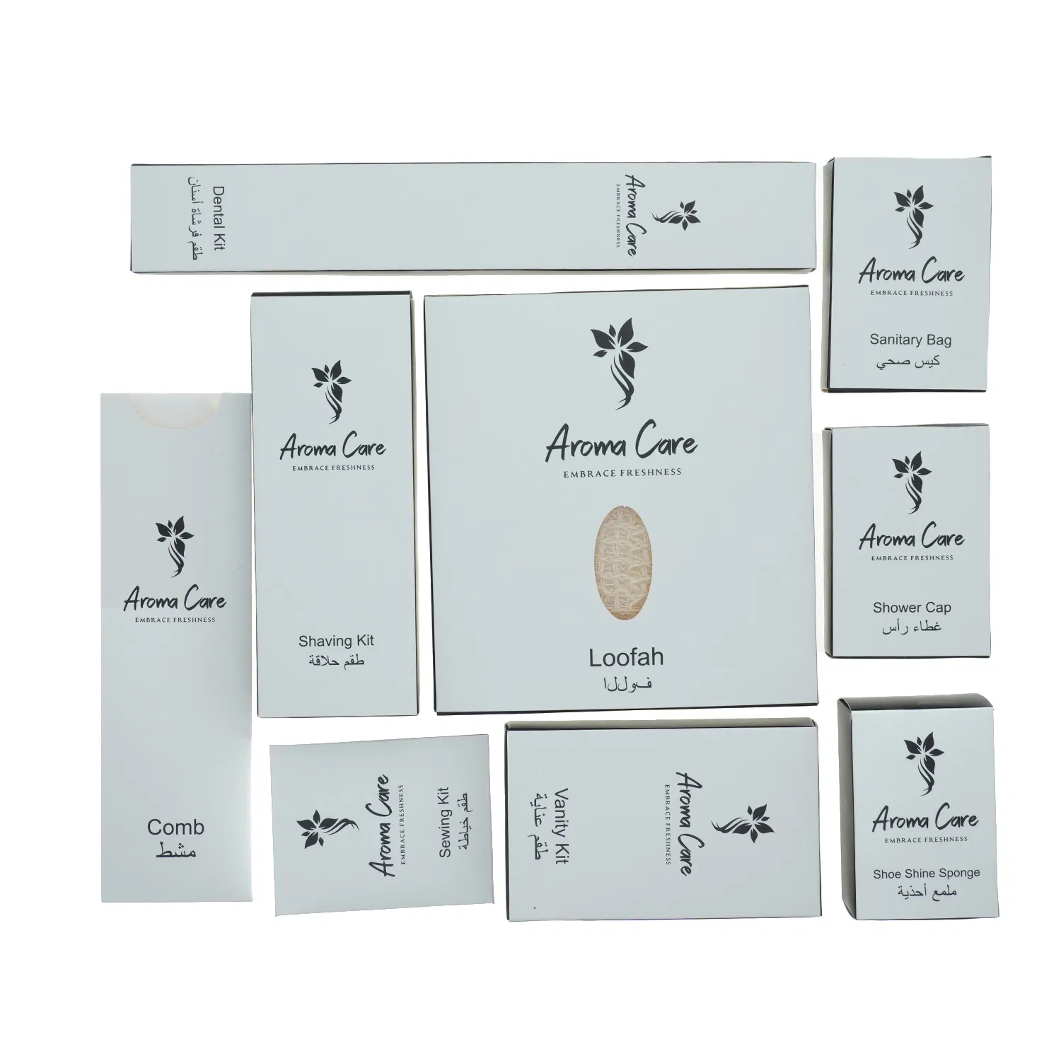 Hotel Amenities in Paper Box for Hotel Room Using