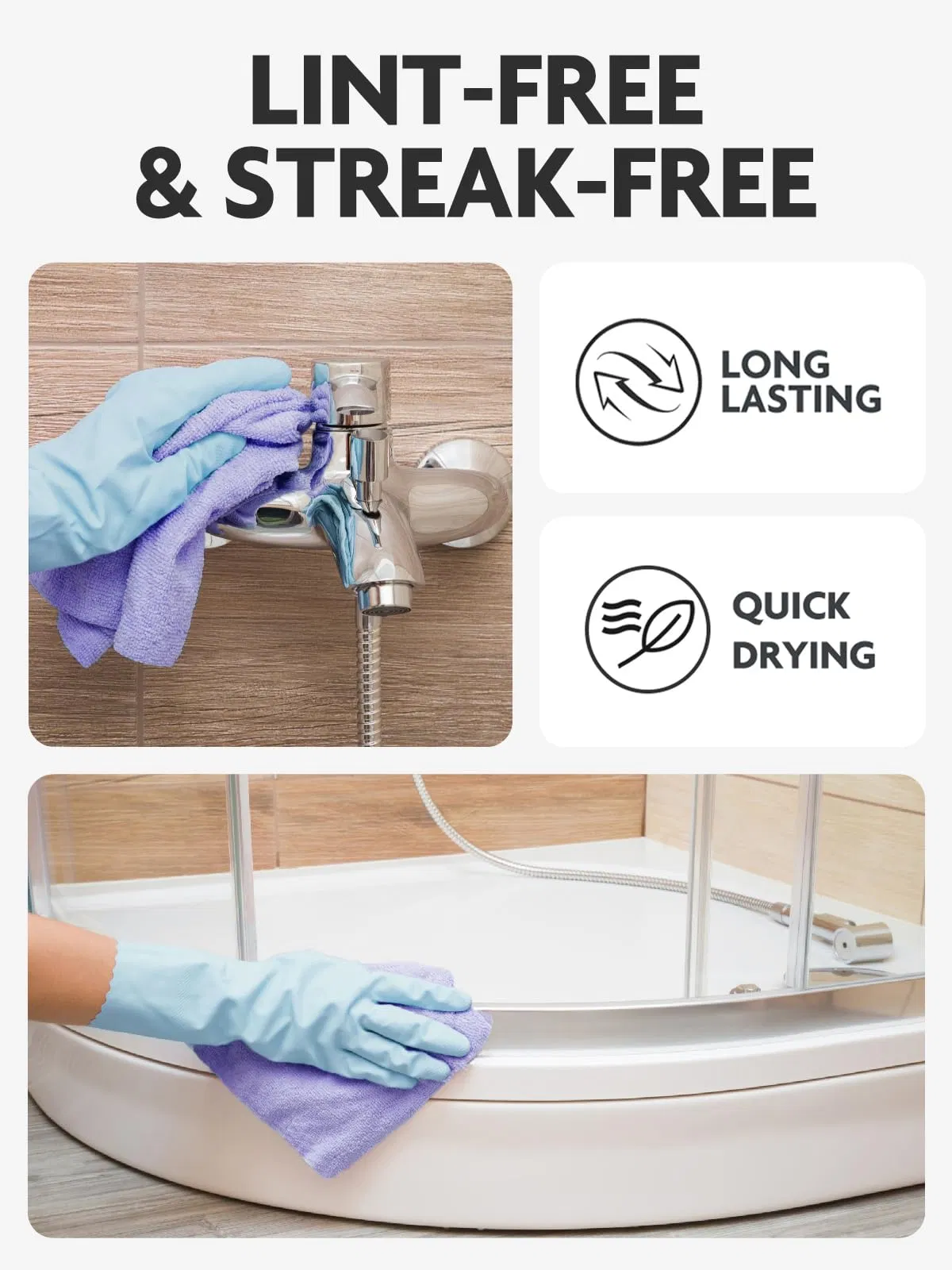 Scratch Free Washable 40 Pack Cleaning Cloth Tear Away Microfiber Roll Cleaning Towels Microfiber Cloths