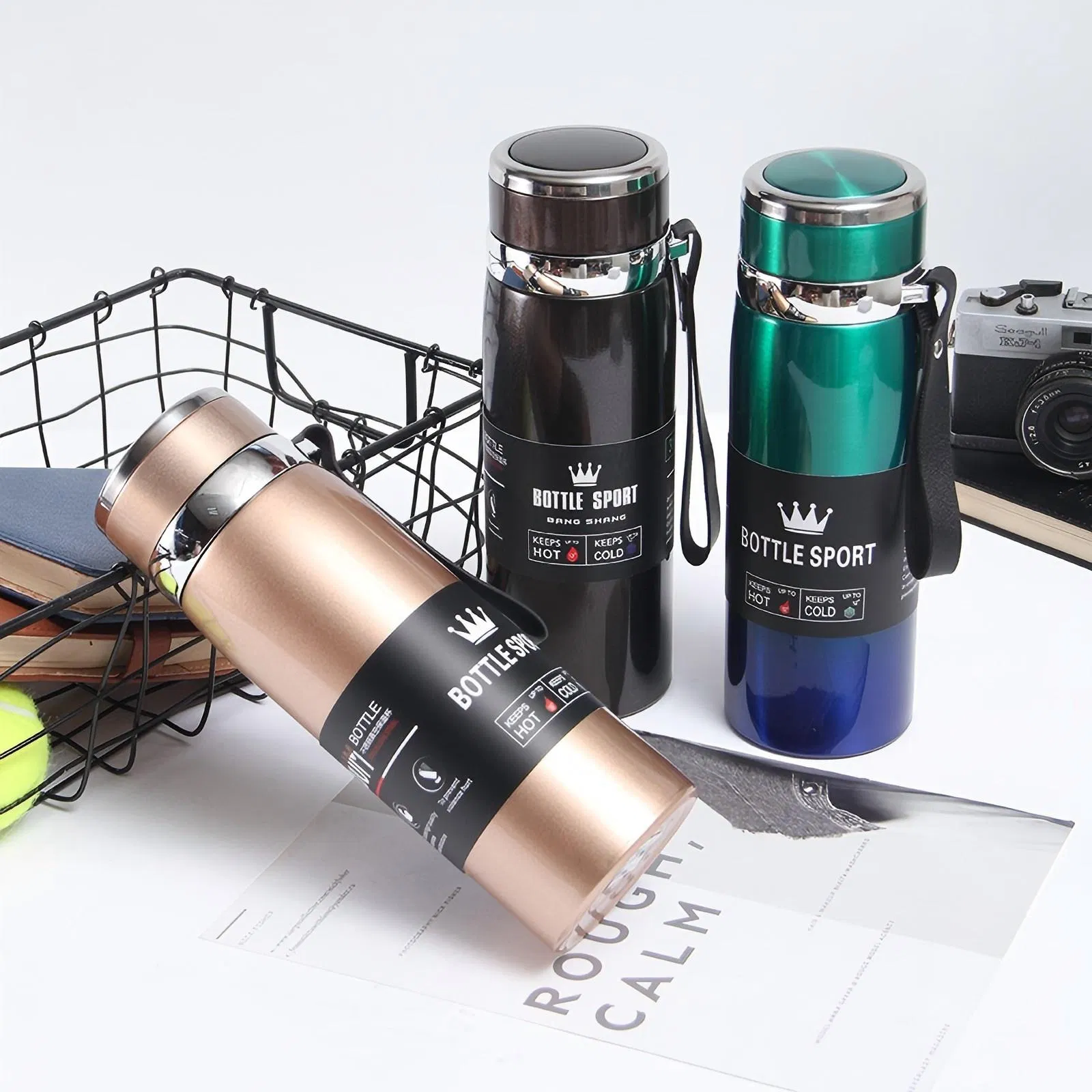 Outdoor Sports Water Portable Large Capacity Space Cup 316 Stainless Steel Thermos Customized Logo Wholesale 600ml 800ml 1000ml
