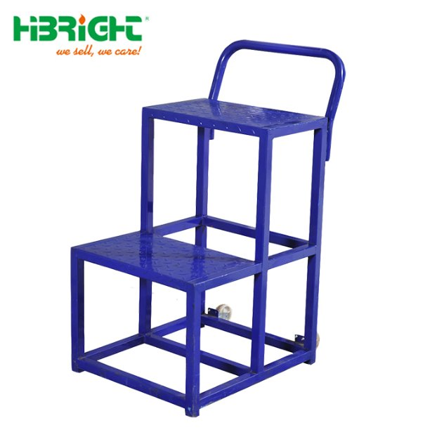 Electrostatic Spray Metal Warehouse Step Ladder Trolley