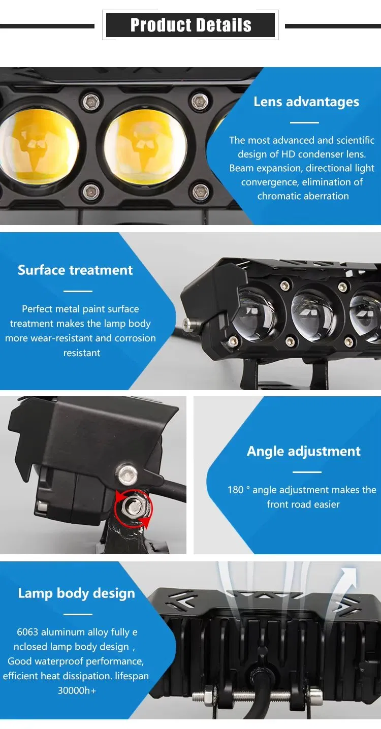 Мощные светодиодные прожекторы для мотоцикла с регулировкой