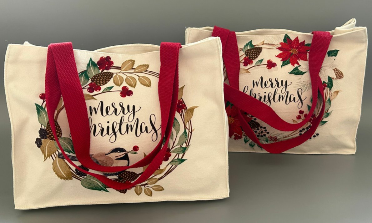 Custom Digital Printed Christmas Handbag Used for Shopping