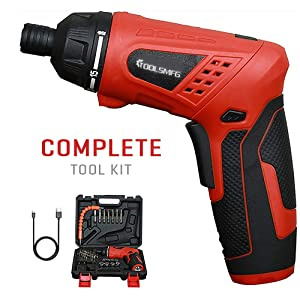 Toolsmfg 3.6V Cordless Electric Screwdriver with LED Work Light, Adjustable Speed