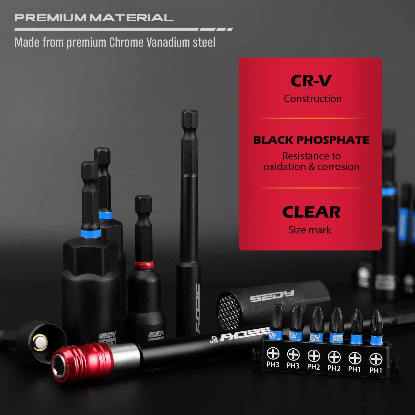 Набор магнитных ударных головок 80PC/41PC, метрика и SAE