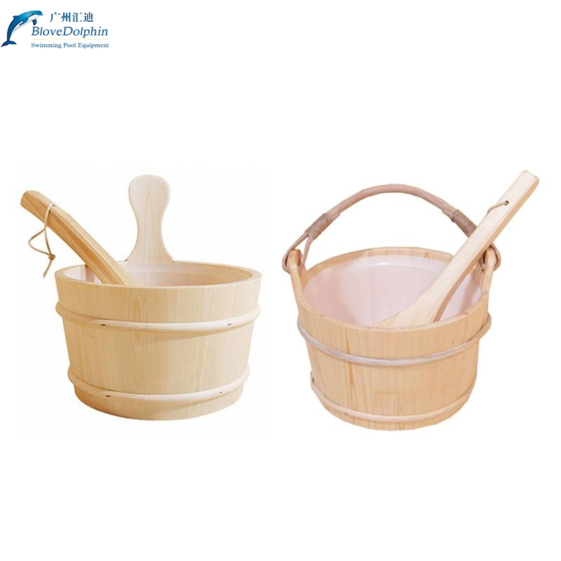 Sauna Accessories Sauna Bucket Quality Solid Wood Sauna Barrel and Spoon