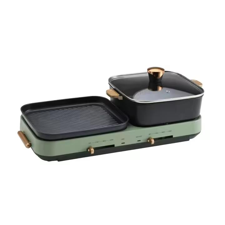 Hot Sale 2 in 1 BBQ Grill Detachable Hot Pot Multi-Functional Electric Grill