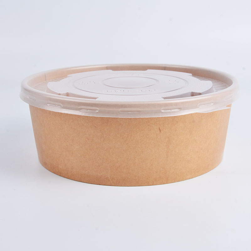 Disposable Round Paper Bowl for Salad Soup Food Rice and Noodles Packaging