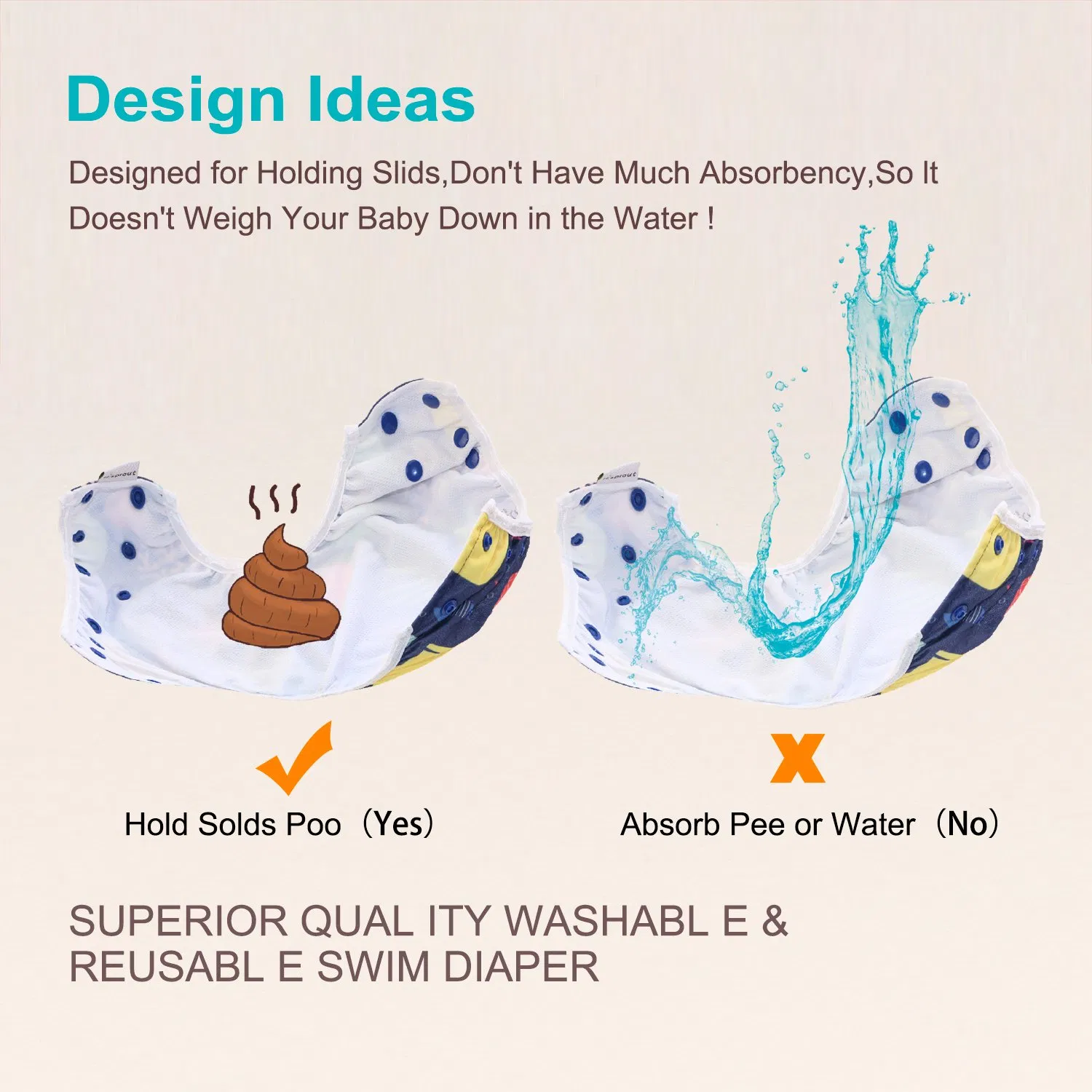 Reusable Baby Swim Diaper Waterproof Swimming Nappy for Pool