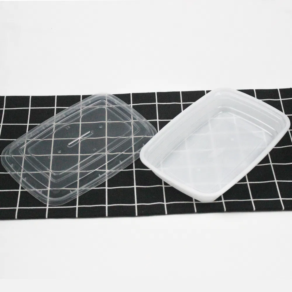 Dsipsoable Plastic Tableware 222mm Length PP Plastic White Box with Lid Clear