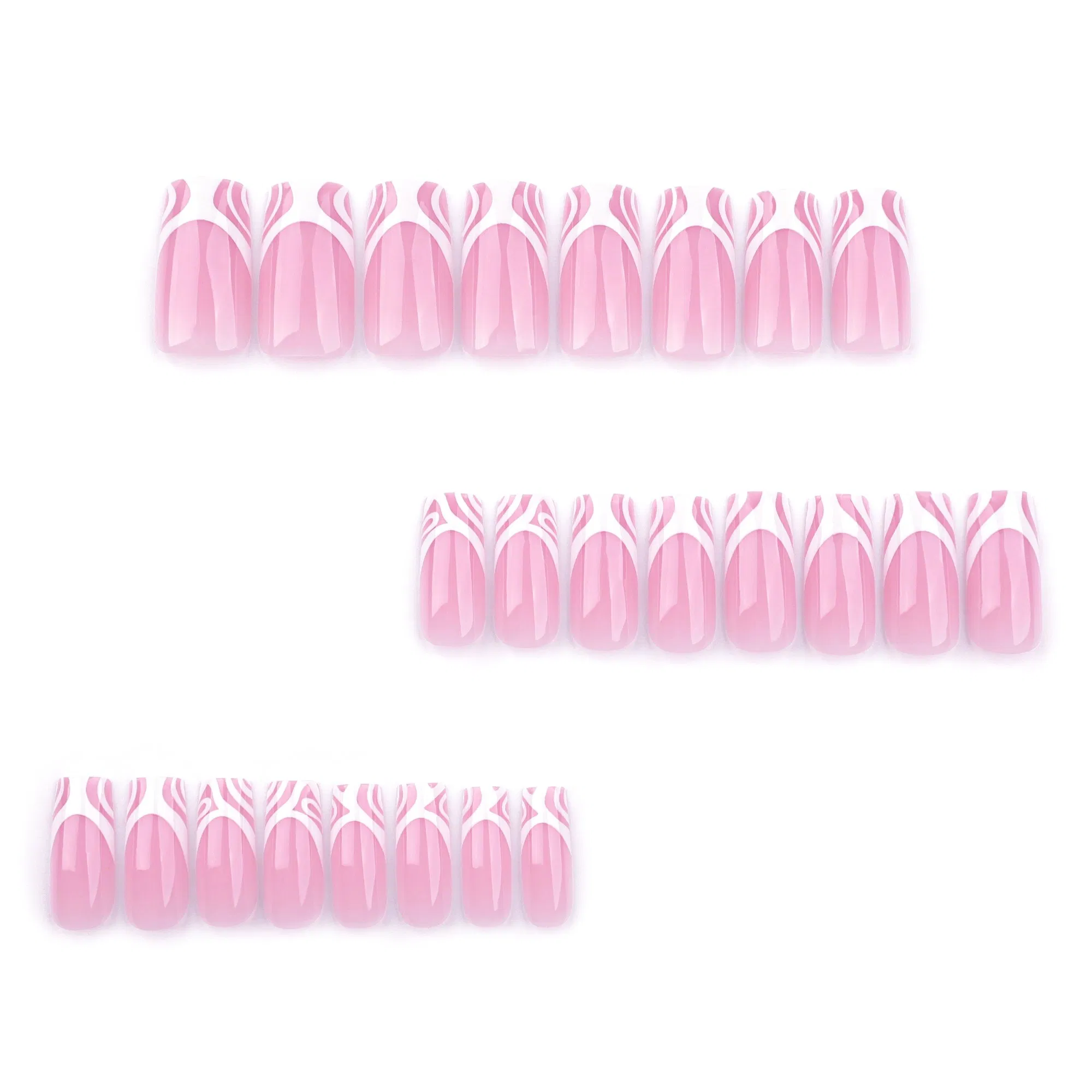 Fashion Press on Nail Art Fake Nail Middle Length Natural Square False Fingernail
