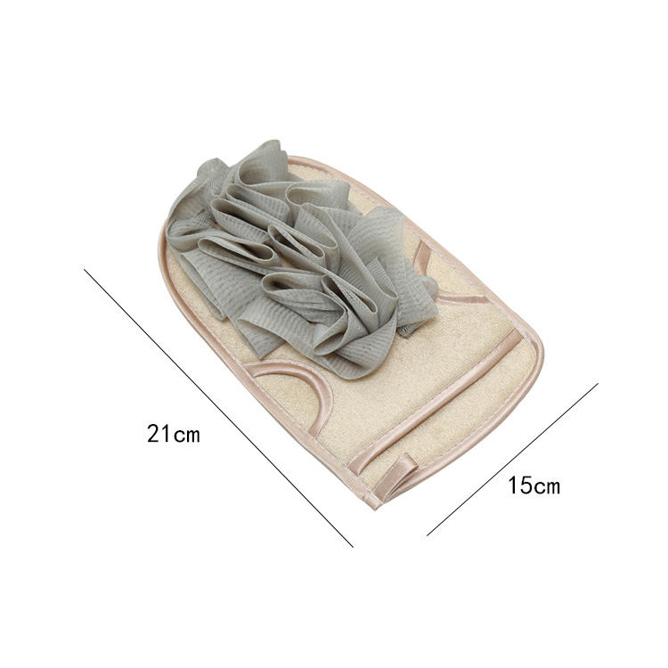 Double Use Bath Sponge Shower Scrub Bath Glove with PE Shower Flower Exfoliator Scrubber